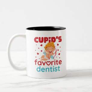Cupid's Favorite Dentist Valentine's Day Zweifarbige Tasse