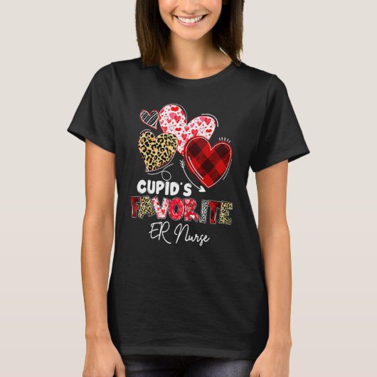 Cupid's Favorite ER Emergency Nurse Valentine Buff T-Shirt (Vorderseite)