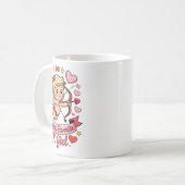 Cupids Favorite Girl Valentine Pink Heart Aestheti Kaffeetasse (Vorderseite Links)