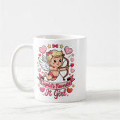 Cupids Favorite Girl Valentine Pink Heart Aestheti Kaffeetasse (Links)