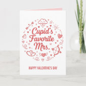 Cupid's Favorite Mrs. Valentines Day Karte (Vorderseite)