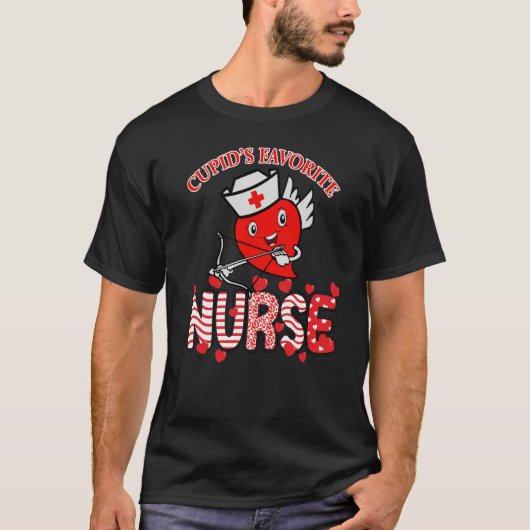 Cupid's Favorite Nurse Valentines Day N Cupid Nurs T-Shirt (Vorderseite)