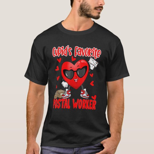 Cupid's Favorite Postal Worker Dabbing Heart Posta T-Shirt (Vorderseite)