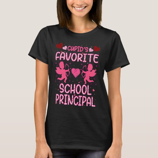 Cupid's Favorite School Principal Valentine Princi T-Shirt (Vorderseite)