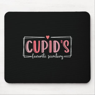 Cupids Favorite School Secretary Retro Valentines Mousepad