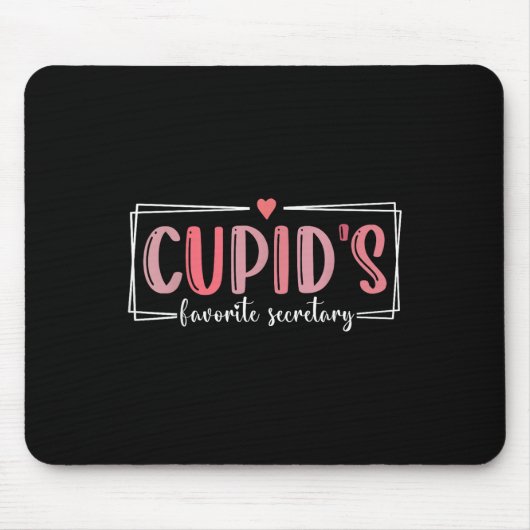 Cupids Favorite School Secretary Retro Valentines Mousepad (Vorne)