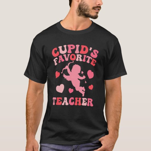 Cupid's Favorite Teacher Teacher Valentine T-Shirt (Vorderseite)