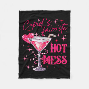 Cupids Hot Mess Valentins Martini Valentinstag Fleecedecke