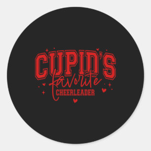 Cupids Lieblings-Cheerleader Pink Valentines Cheer Runder Aufkleber