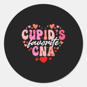 Cupids Lieblings-CNA-Valentinstag Certified Nursin Runder Aufkleber