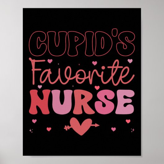 Cupids Lieblings-Krankenschwester-Valentinstag Val Poster (Vorne)