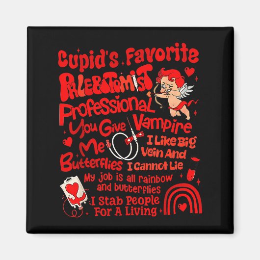 Cupids Lieblings-Phlebotomist Valentinstag Phlebot Magnet (Vorne)