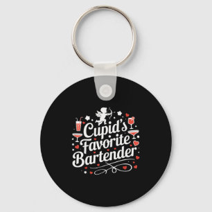 Cupids Lieblingsbarkeeper Lustiges Valentinsgeträn Schlüsselanhänger