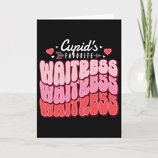 Cupids Lieblingsbedienung Valentinstag Herzen  Karte (Vorderseite)
