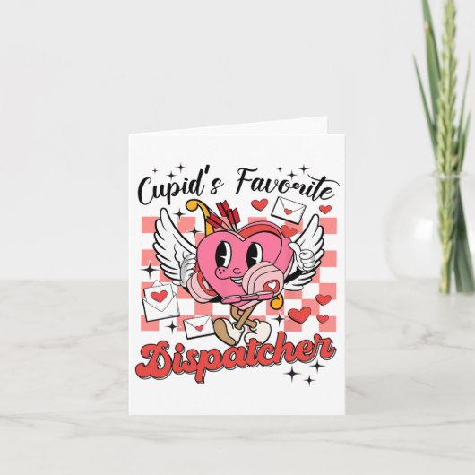 Cupids Lieblingsdispatcher Retro Valentine Distp Karte (Vorderseite)