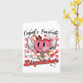 Cupids Lieblingsdispatcher Retro Valentine Distp Karte (Gelbe Blume)