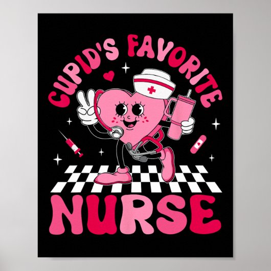 Cupids Lieblingskrankenschwester Bougie Valentinst Poster (Vorne)