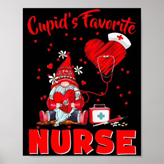 Cupids Lieblingskrankenschwester Gnom Valentinstag Poster (Vorne)