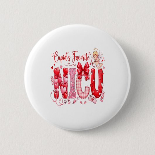 Cupids Lieblingskrankenschwester Nicu Valentinstag Button (Vorderseite)