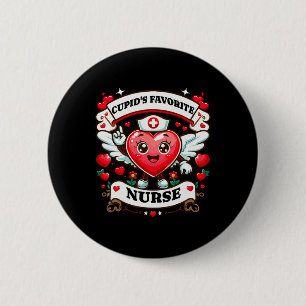 Cupids Lieblingskrankenschwester Valentinstag Kran Button
