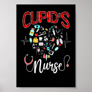 Cupids Lieblingskrankenschwester Valentinstag Kran Poster