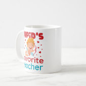 Cupids Lieblingslehrer Niedlicher Valentinstag Kaffeetasse (Vorderseite Links)