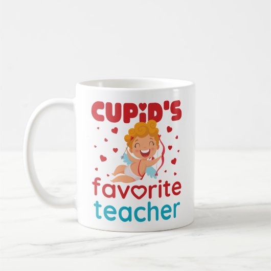 Cupids Lieblingslehrer Niedlicher Valentinstag Kaffeetasse (Links)
