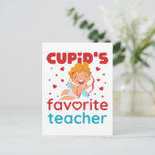 Cupids Lieblingslehrer Niedlicher Valentinstag Postkarte (Stehend Vorderseite)