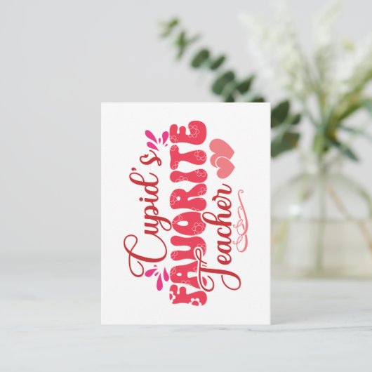 Cupids Lieblingslehrer Postkarte (Stehend Vorderseite)