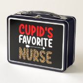 Cupids Lieblingsnahrung nährt den Valentinstag Metall Brotdose (Vorderseite)