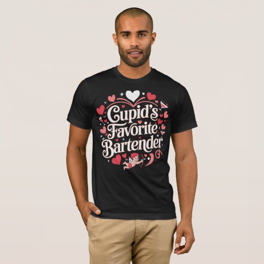 Cupids Lieblingsstifter Barkeeper T-Shirt (Vorne ganz)