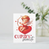 Cupids Lieblingstag Postkarte (Stehend Vorderseite)