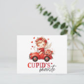 Cupids Lieblingstag Postkarte (Stehend Vorderseite)