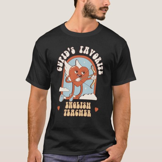 Cupids Niedlicher Lehrer für Englisch T-Shirt (Vorderseite)