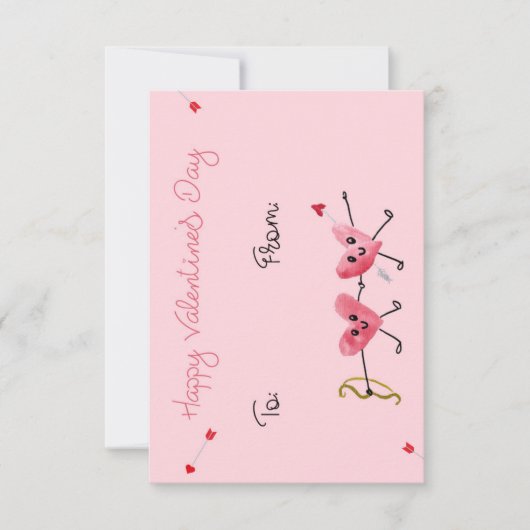 Cupids Pfeil Herzen Valentinstagskarte Dankeskarte (Vorderseite)