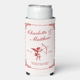 Cupids Pfeil Rote Vintage-Hochzeit Selters Dosenkühler