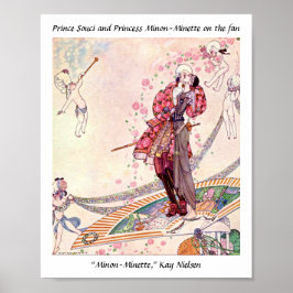 Cupids, Princess and Prince on a magical fan Poster