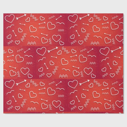 Cupid's Quiver: Abstract Geometric Love Pattern Geschenkpapier (Flach)