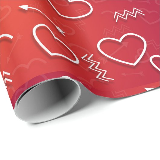 Cupid's Quiver: Abstract Geometric Love Pattern Geschenkpapier (Rolleneckpunkt)