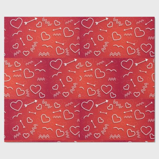 Cupid's Quiver: Abstract Geometric Love Pattern Geschenkpapier (Saum)