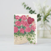 Cupids & Rose Valentine Postkarte (Stehend Vorderseite)