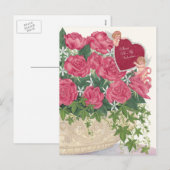 Cupids & Rose Valentine Postkarte (Vorne/Hinten)
