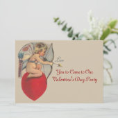 Cupids Valentine Message-Party Einladung (Stehend Vorderseite)