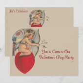 Cupids Valentine Message-Party Einladung (Vorne/Hinten)