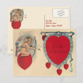 Cupids Valentine Message Vintag Postkarte (Vorne/Hinten)