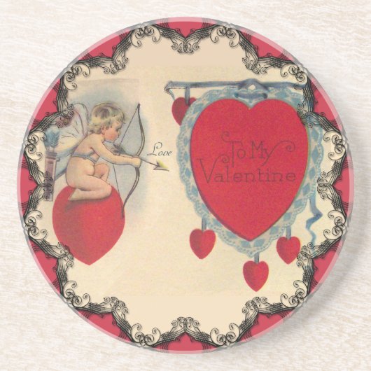 Cupids Valentinsbotschaft-Unterlage Untersetzer (Vorne)