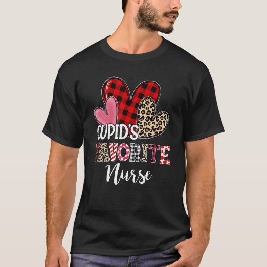 Cupidu2019s Favorite Nurse Cute Hearts Valentines  T-Shirt (Vorderseite)