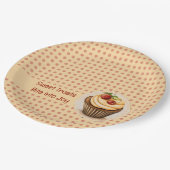 CupKuchen und Punkte Pappteller (Schrägansicht)