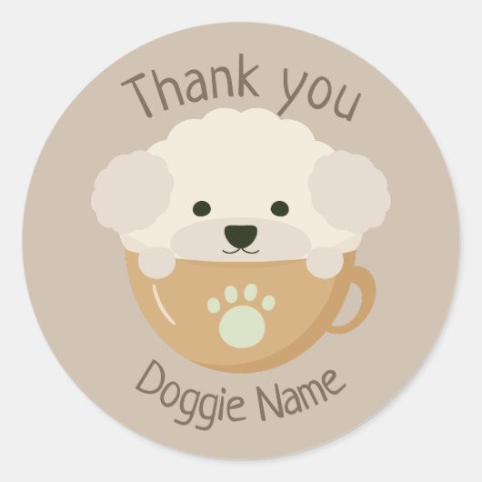 Cupoodle Runder Aufkleber (Vorderseite)