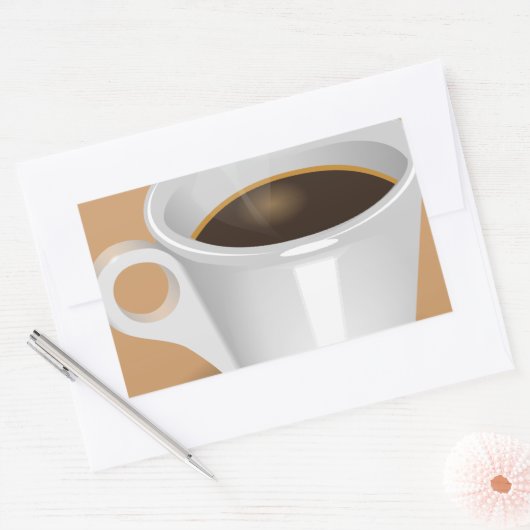 Cuppa Cuppa Burnin' Liebe Rechteckiger Aufkleber (Umschlag)